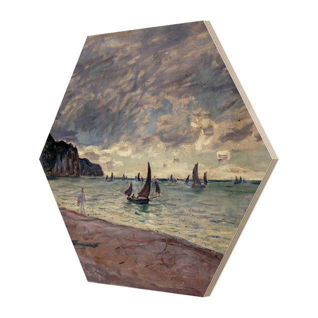 Quadro monet Claude Monet - Barche da pesca davanti alla spiaggia e alle scogliere di Pourville