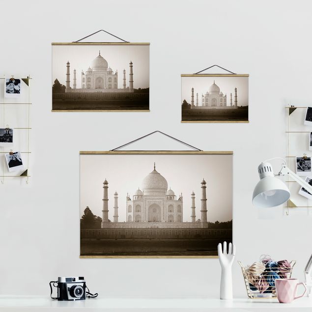 Foto su tessuto da parete con bastone - Taj Mahal - Orizzontale 2:3