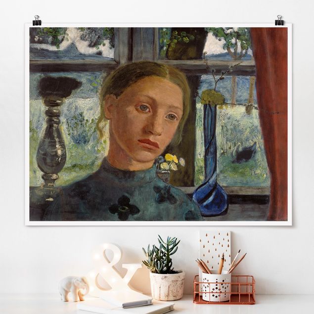 Riproduzioni quadri famosi Paula Modersohn-Becker - Testa di ragazza davanti alla finestra