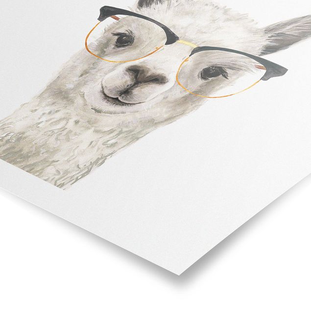 Poster animali Hip Lama con occhiali I