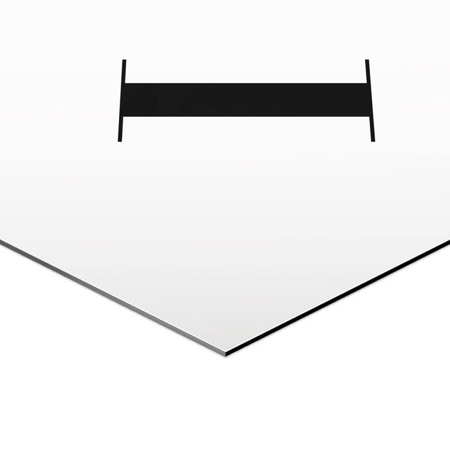 Esagono in Alluminio Dibond - Lettera Serif Bianco J