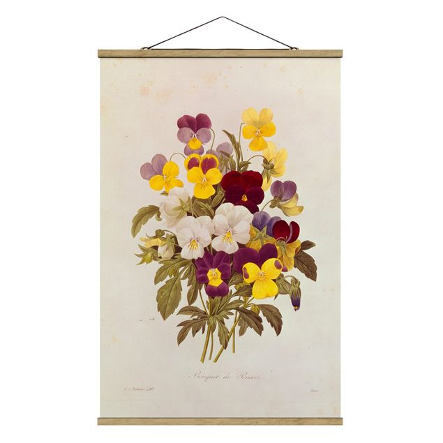 Quadri di fiori Pierre Joseph Redoute - Bouquet di viole del pensiero