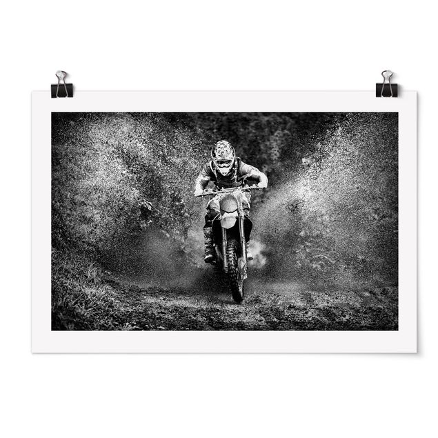 Quadro ritratto Motocross nel fango