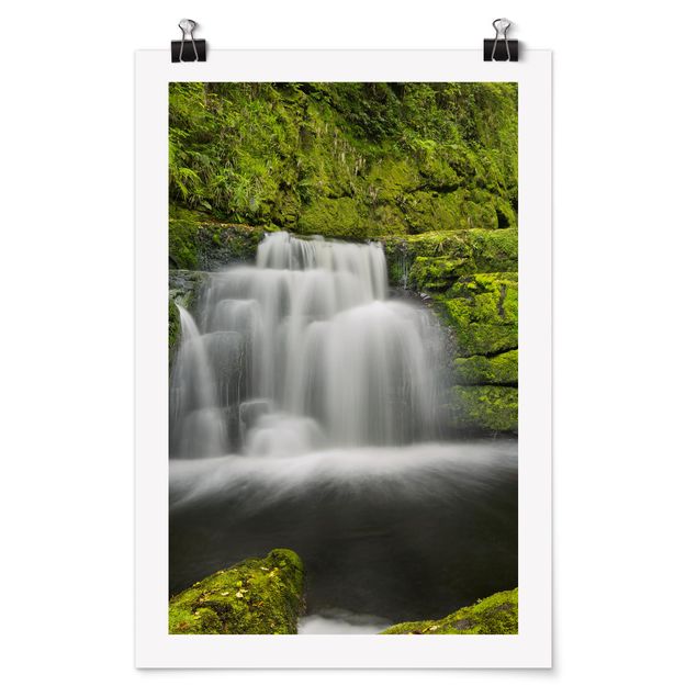 Poster paesaggi naturali Cascate di Mclean in Nuova Zelanda