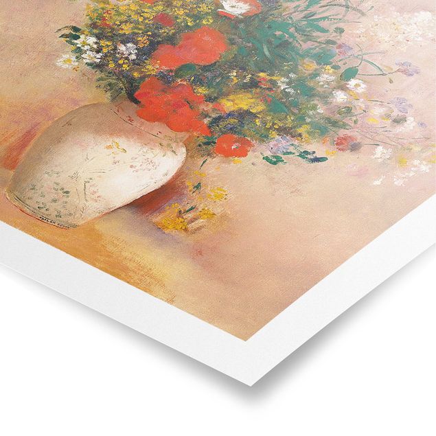 Riproduzioni quadri Odilon Redon - Vaso con fiori (sfondo rosato)