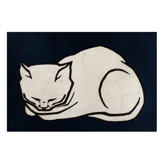 Quadri moderni per arredamento Illustrazione di gatto addormentato