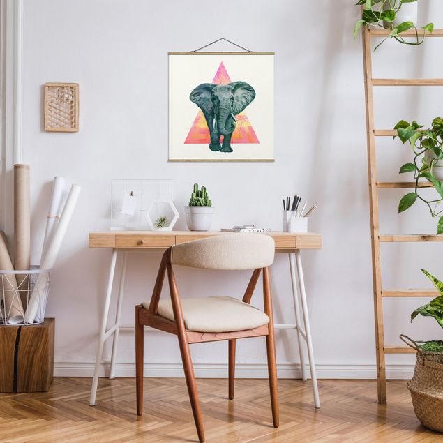 Riproduzioni quadri Illustrazione - Elefante fronte triangolo pittura