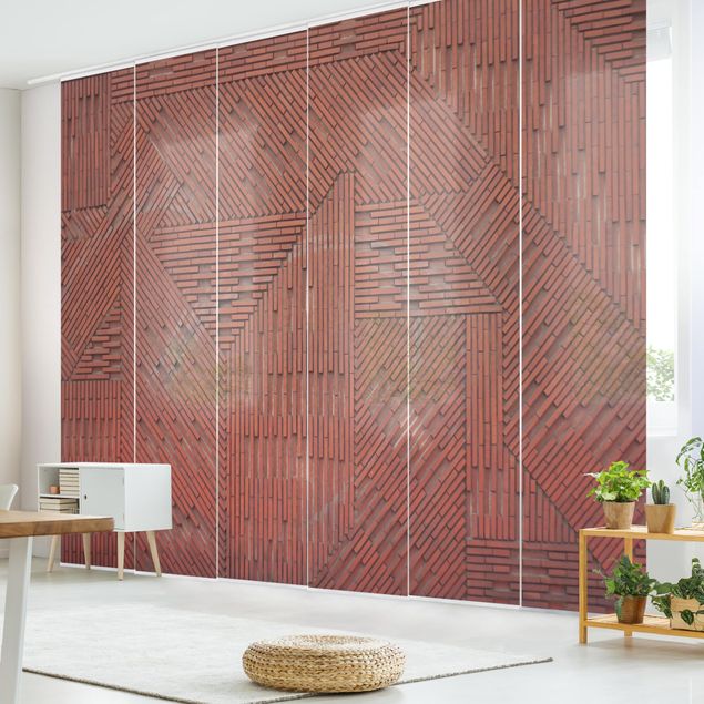 Tende a pannello scorrevoli effetto legno Design di Mattoni rosso