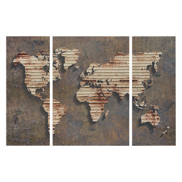 Stampe Mappa del mondo di ruggine