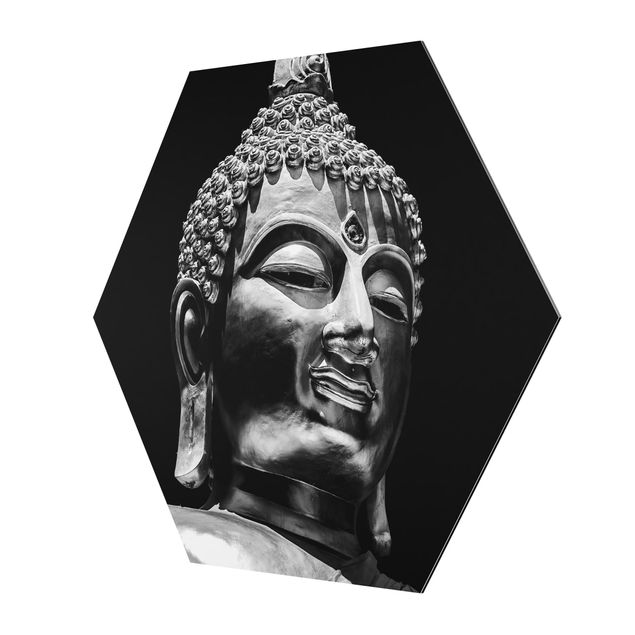 Quadri esagonali Volto di statua di Buddha
