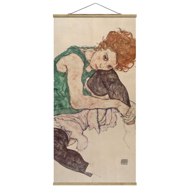 Quadro moderno Egon Schiele - Donna seduta con ginocchio alzato