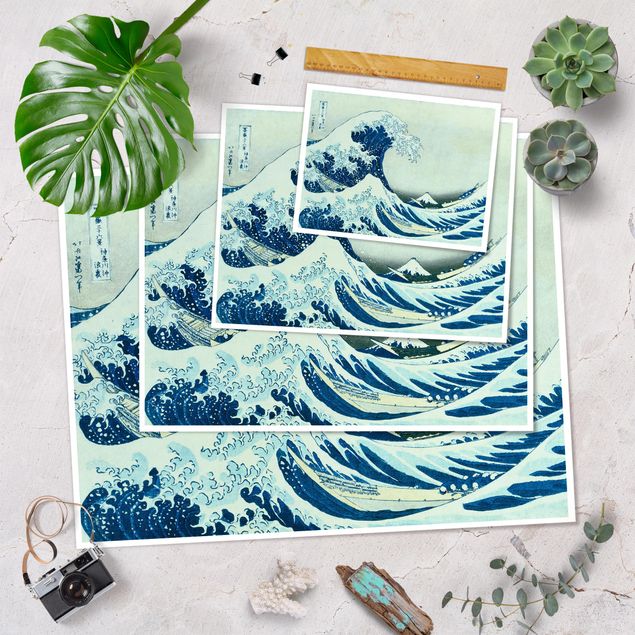 Poster vintage Katsushika Hokusai - La grande onda di Kanagawa