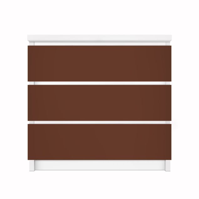 Carta adesiva per mobili IKEA - Malm Cassettiera 3xCassetti - Colour Chocolate