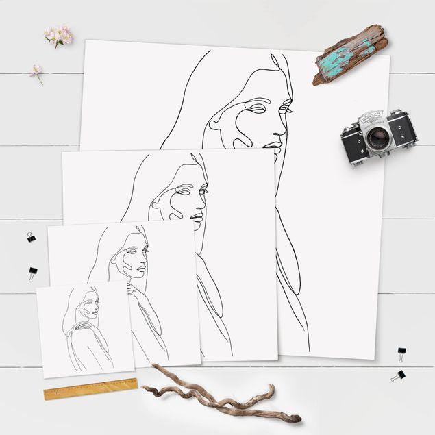 Stampe Line Art - Donna spalla Bianco e Nero