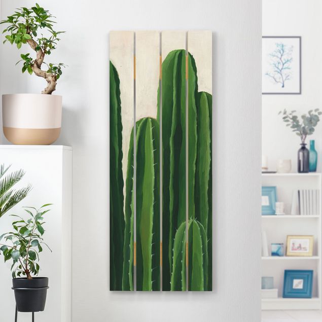 Quadri in legno con fiori Piante preferite - Cactus