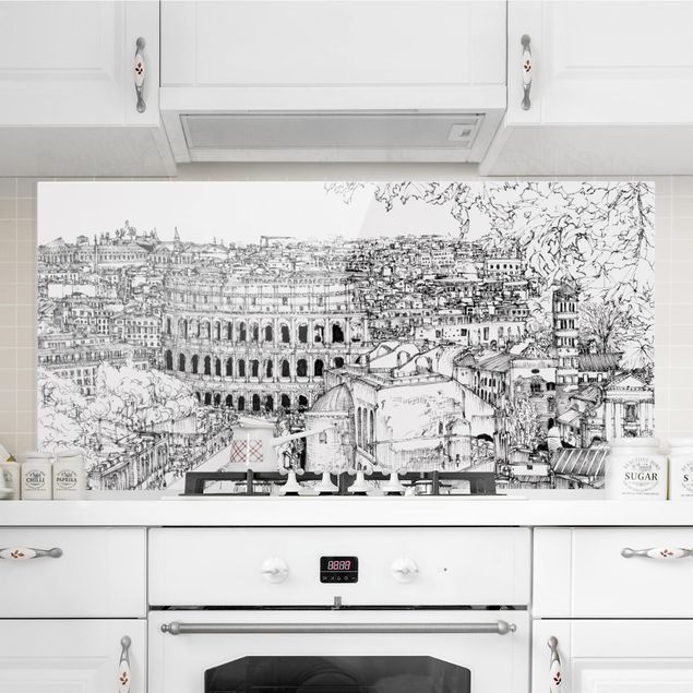Paraschizzi con architettura e skylines Studio della città - Roma