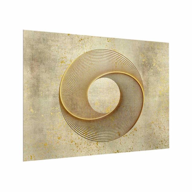 Quadri Andrea Haase Line Art Spirale circolare Oro