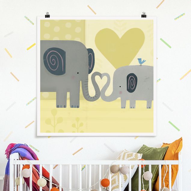 Quadro con elefante Io e la mamma - Elefanti