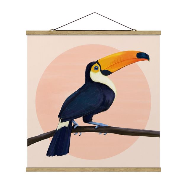 Quadri rosa Illustrazione - Uccello Tucano Pittura Pastello
