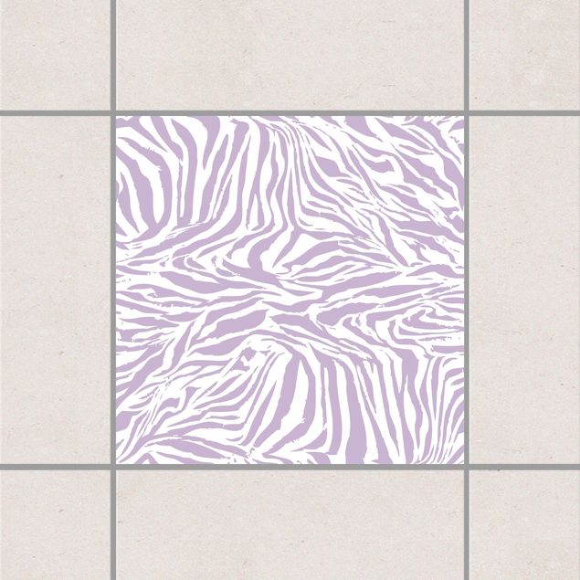 Adesivi per piastrelle con disegni Zebra Design Lavanda