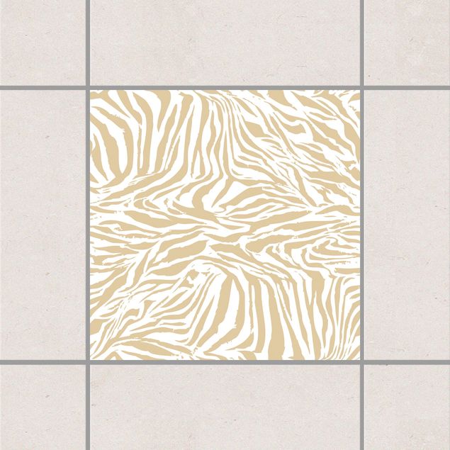 Adesivi per piastrelle con disegni Design Zebra Marrone chiaro