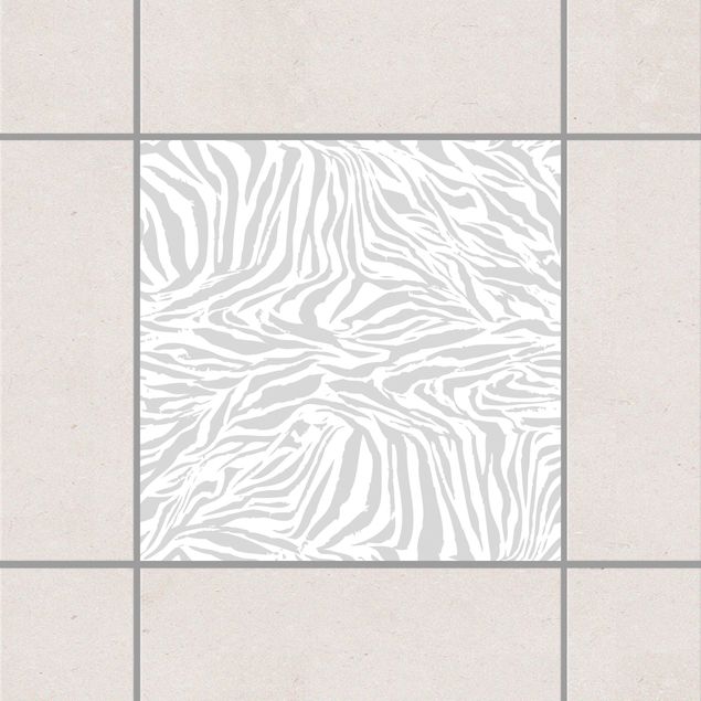 Adesivi per piastrelle con disegni Design Zebra Grigio chiaro