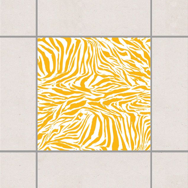 Adesivi per piastrelle con disegni Zebra Design Giallo Melone