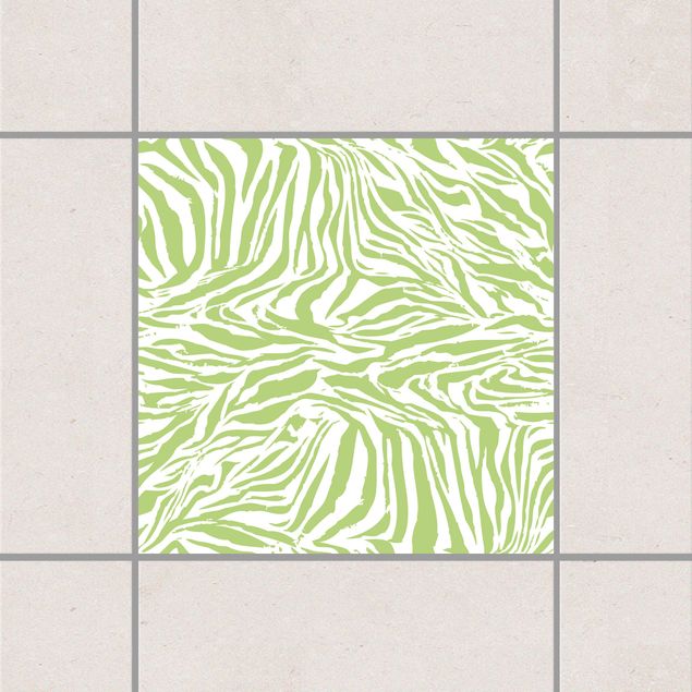 Adesivi per piastrelle con disegni Design zebra verde primavera