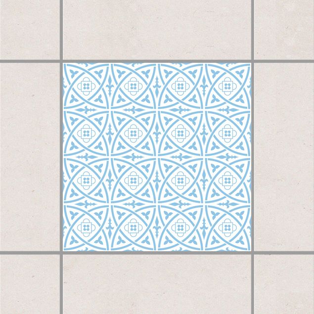 Pellicole per piastrelle stile marocchino Bianco Azzurro Celtico