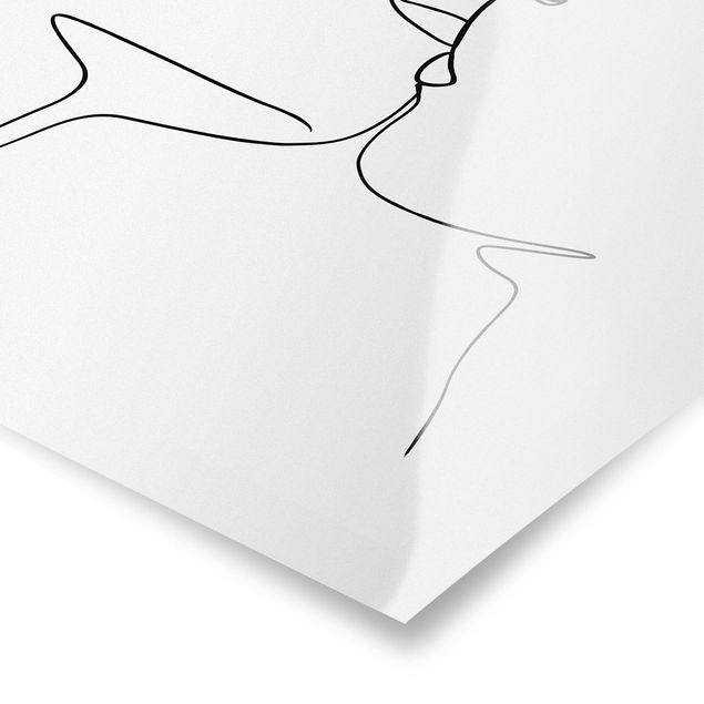 Poster in bianco e nero Line Art - Facce da bacio Bianco e Nero