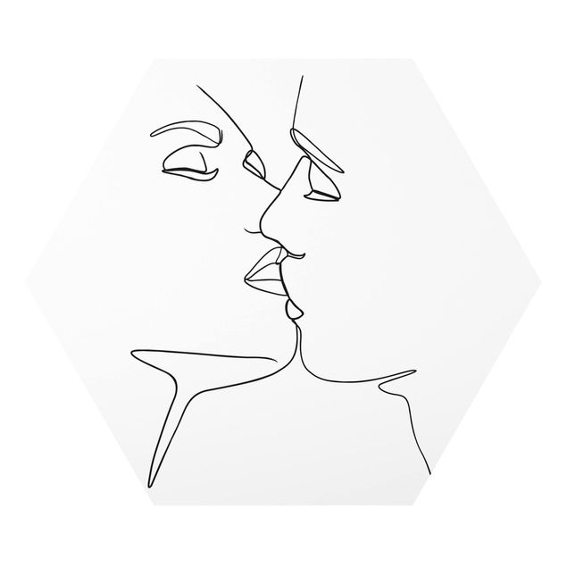 Quadri bianco e nero Line Art - Facce da bacio Bianco e Nero