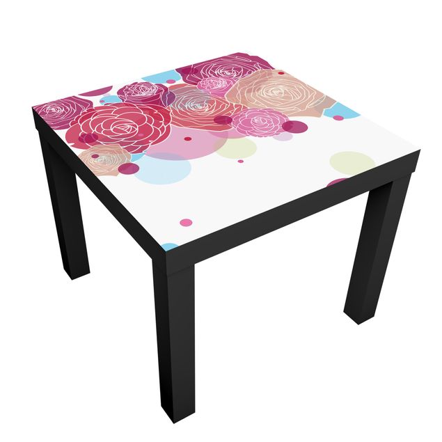 Carta adesiva per mobili IKEA - Lack Tavolino Roses and Bubbles