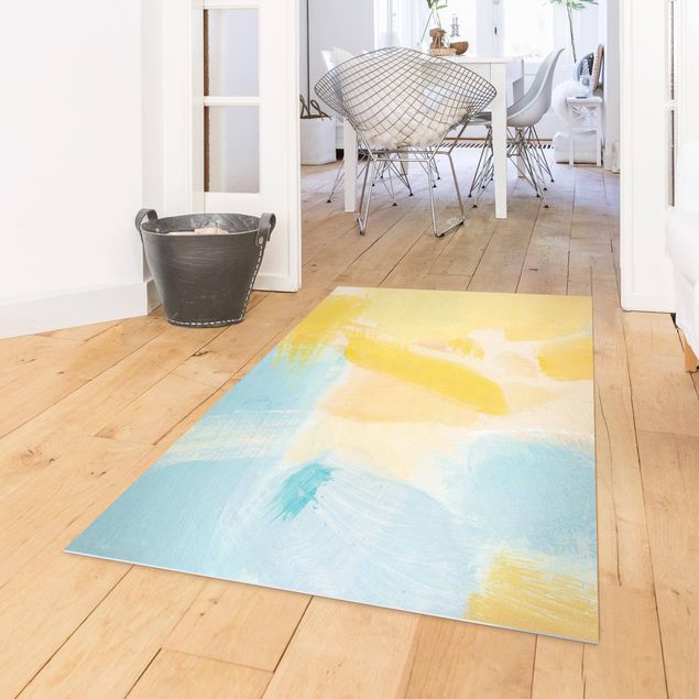 tappeto per esterno Composizione di primavera in giallo e blu