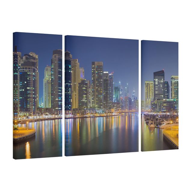 Quadri skyline  Dubai Skyline di notte
