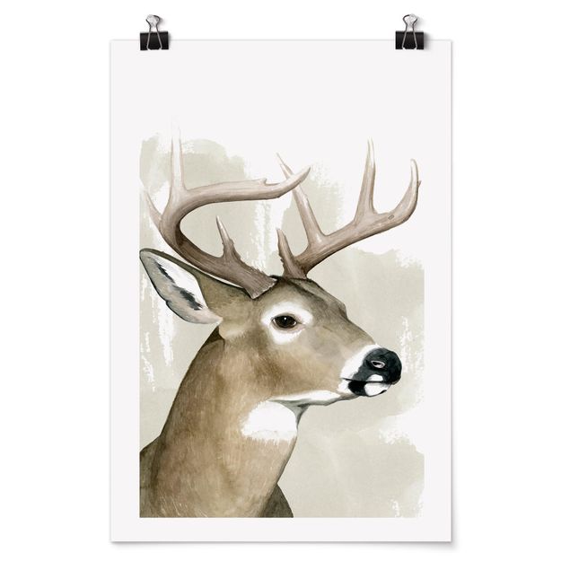 Poster con animali Amici della foresta - Cervo