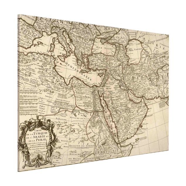 Lavagne magnetiche con mappamondo Mappa vintage del Medio Oriente