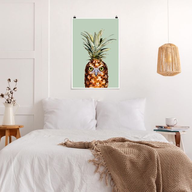 Riproduzioni quadri Ananas con gufo