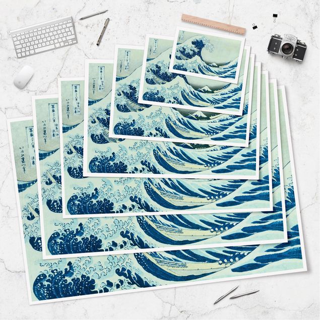 Poster retro style Katsushika Hokusai - La grande onda di Kanagawa