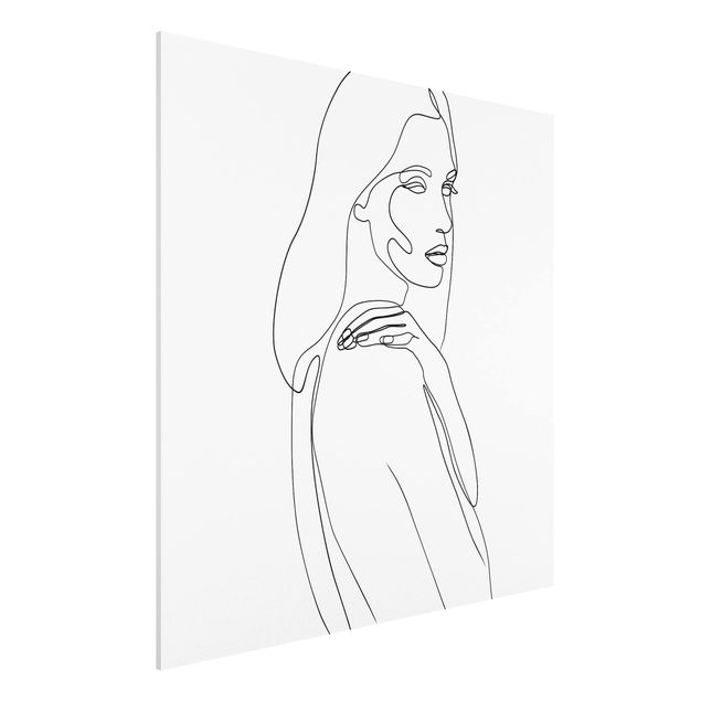 Stile di pittura Line Art - Donna spalla Bianco e Nero