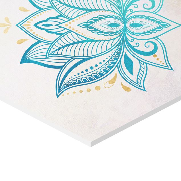 Esagono in forex - Mandala Lotus Set oro blu