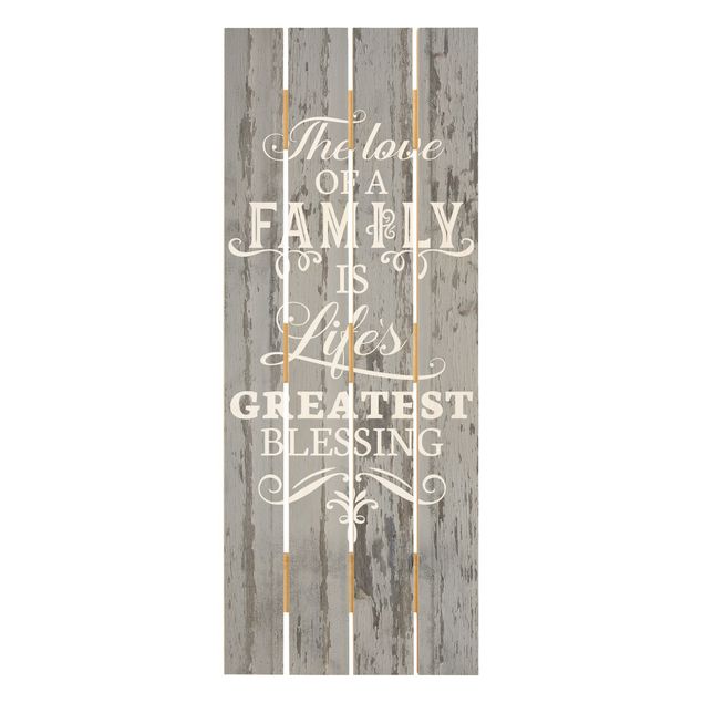 Stampa su legno - Shabby Legno - famiglia è - Verticale 5:2