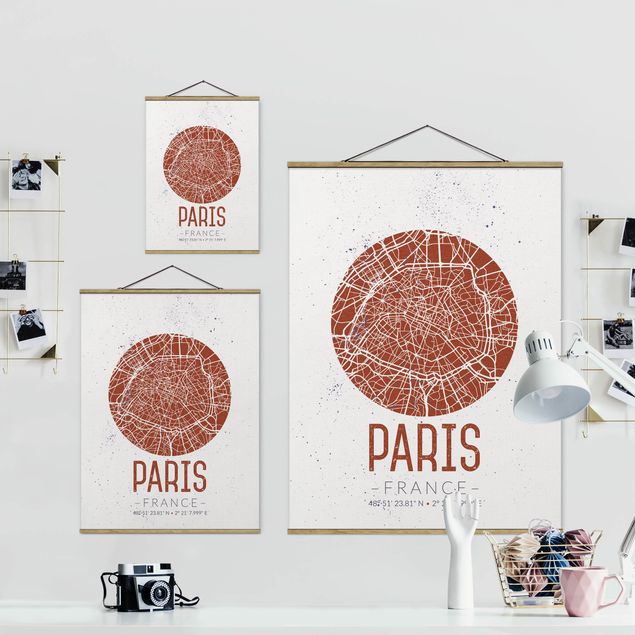 Stampe Mappa della città di Parigi - Retrò