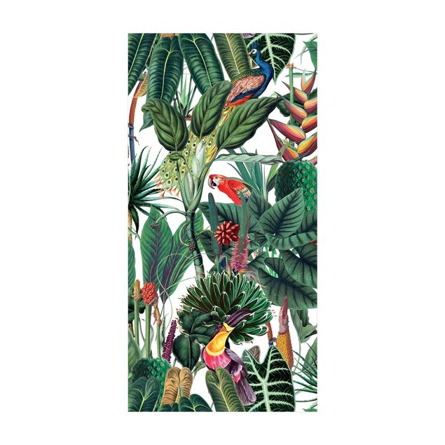 tappeto verde per esterno Motivo di foresta tropicale colorata