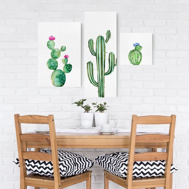 Quadro moderno Set di cactus ad acquerello