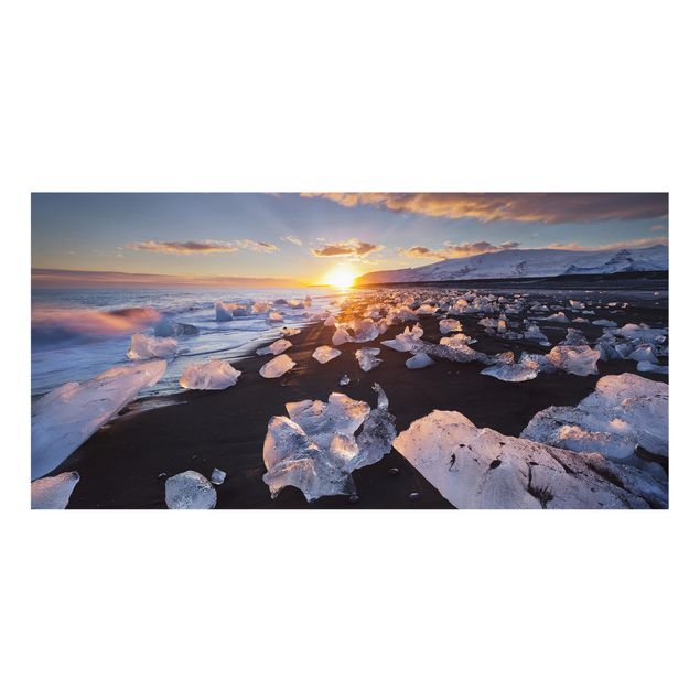 Decorazioni cucina Pezzi di ghiaccio sulla spiaggia in Islanda