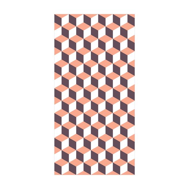 tappeto arancione salotto Mix di piastrelle geometriche Cubi Arancione