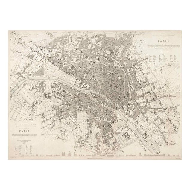 Quadro vintage Mappa vintage Parigi
