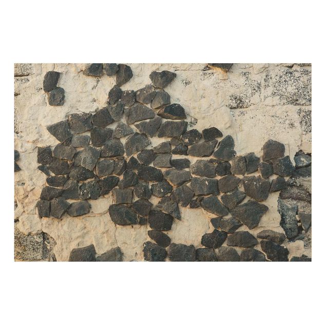 Quadri stampe Muro con pietre nere