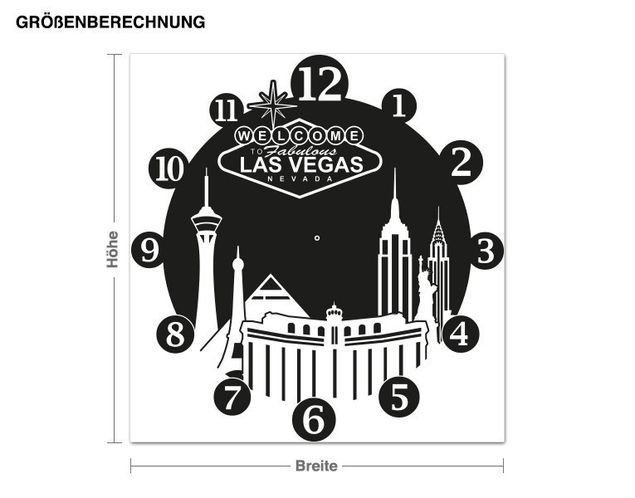 Adesivi murali Skyline di Las Vegas con scritte