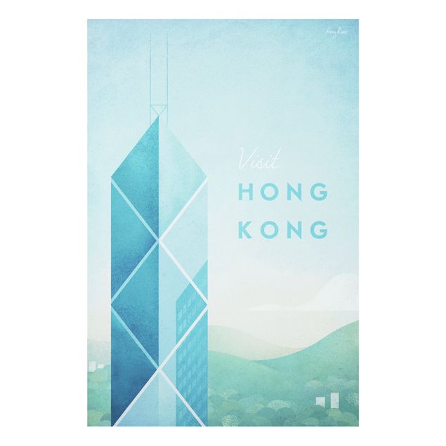 Quadro vintage Poster di viaggio - Hong Kong